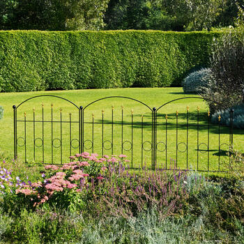 Metallzaun mit Stabpfosten  3er-Set